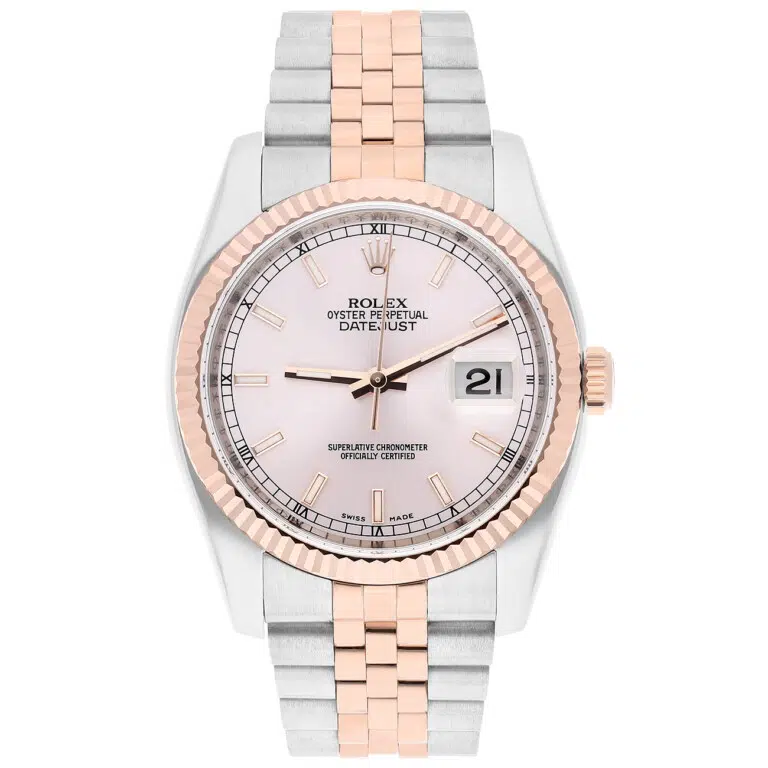 Rolex Datejust 116231-0062 36mm Pink Index Dial Jubilee Steel and Rose Gold Watch