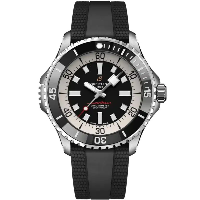 Breitling Superocean A17378211B1S1 Automatic 46 Stainless Steel With Black Rubber Watch Black Dial