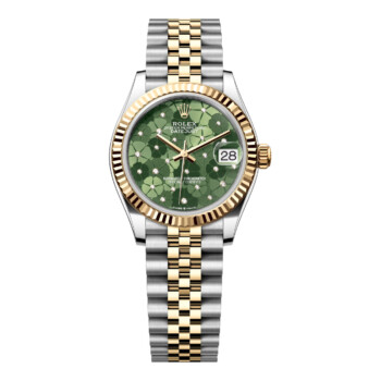 Rolex Datejust Jubilee 278273-0032 31mm Stainless Steel and Yellow Gold with Green Floral Diamond Dial 2024