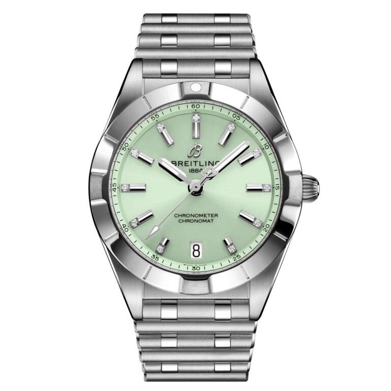 Breitling Chronomat Quartz 32mm A77310101L1A1 Stainless Steel Watch Green Dial