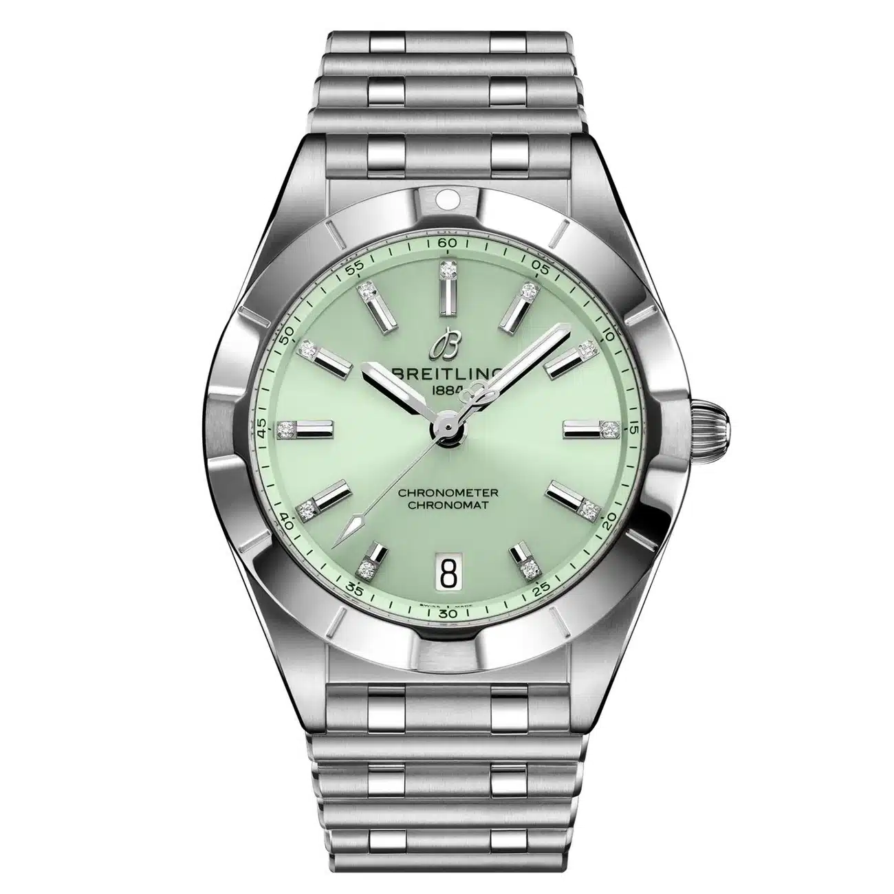 Breitling Chronomat Quartz 32mm A77310101L1A1 Stainless Steel Watch Green Dial