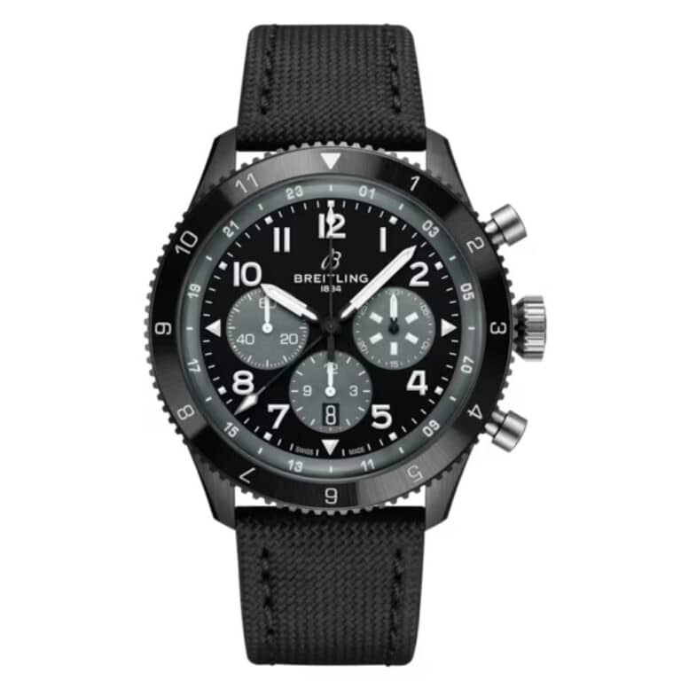 Breitling Classic Avi Super AVI B04 Chronogragh GMT SB04451A1B1X1 46mm Black Dial Bidirectional Ratcheted Bezel Ceramic With