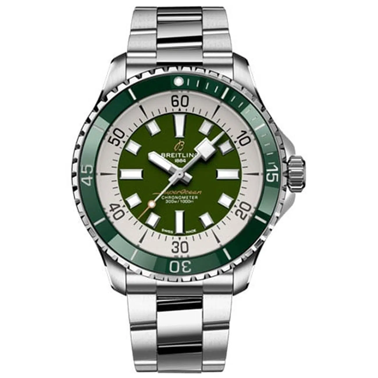 Breitling Superocean Automatic Green Dial A17376A31L1A1 Stainless Steel