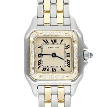 Cartier Panthere steel and yellow gold two-row bracelet ladies watch