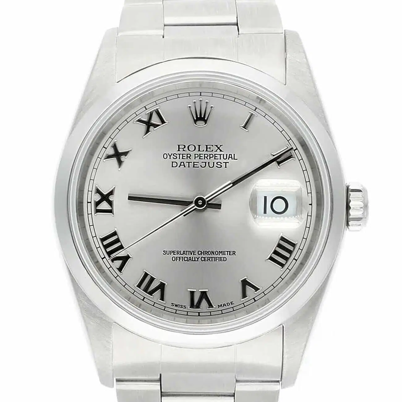 Rolex Datejust 16200 36mm Mens Stainless Steel Watch with Oyster Band and Silver Dial – image 2