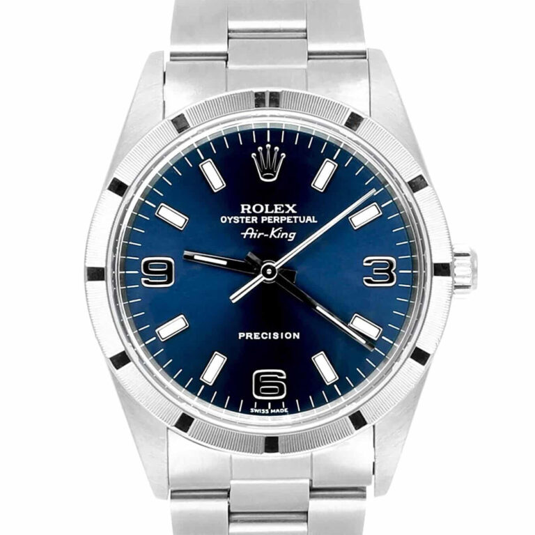 Rolex Air King 34mm 14010 Blue Stainless Steel Oyster Watch