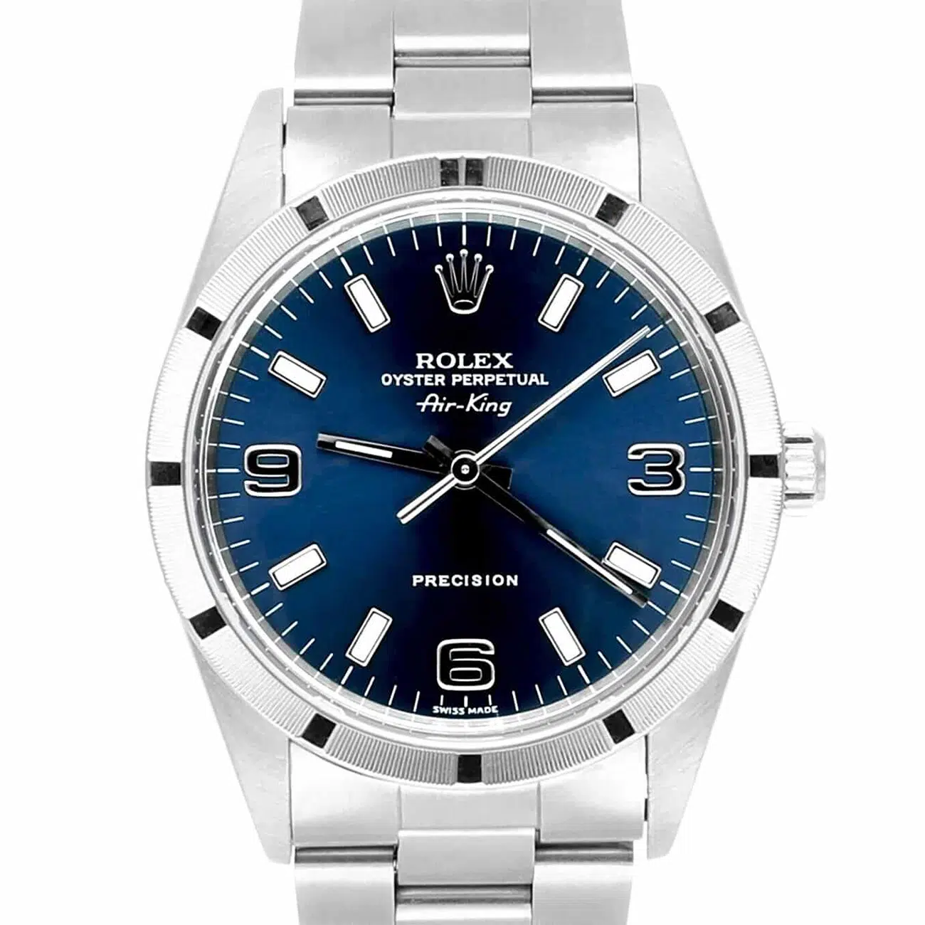 Rolex Air King 34mm 14010 Blue Stainless Steel Oyster Watch
