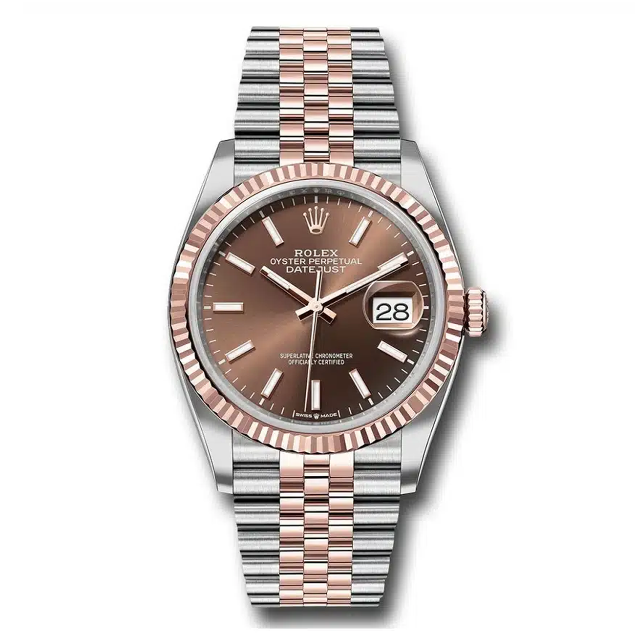Rolex Datejust 126231-0043 Jubilee Bracelet 36MM Stainless Steel & Rose Gold with Chocolate Index Dial Watch
