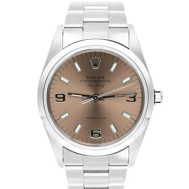 Rolex Oyster Perpetual Air-King 34mm Salmon Stainless Steel Oyster Watch 14000