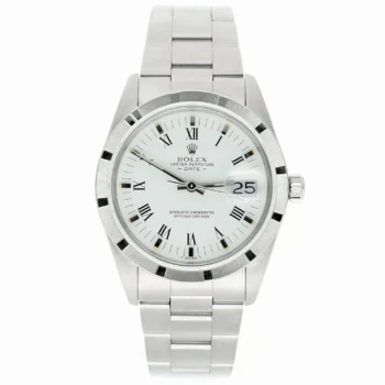 Rolex Oyster Perpetual Date 15010 white Roman dial, stainless steel, 1988