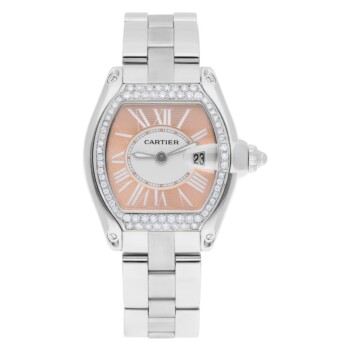 Cartier Roadster Small W62016V3 stainless steel ladies watch, peach dial