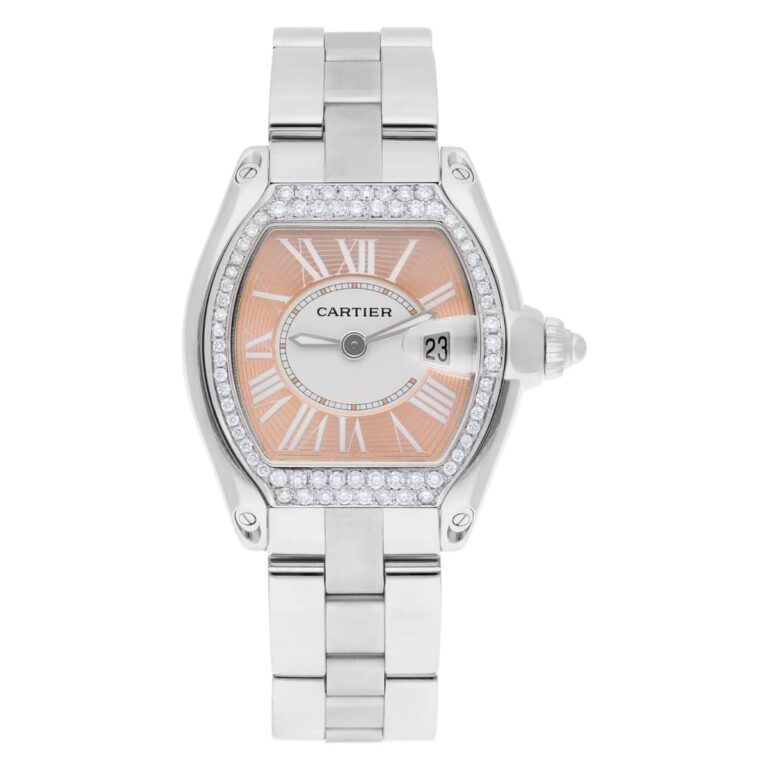 Cartier Roadster Small W62016V3 stainless steel ladies watch, peach dial