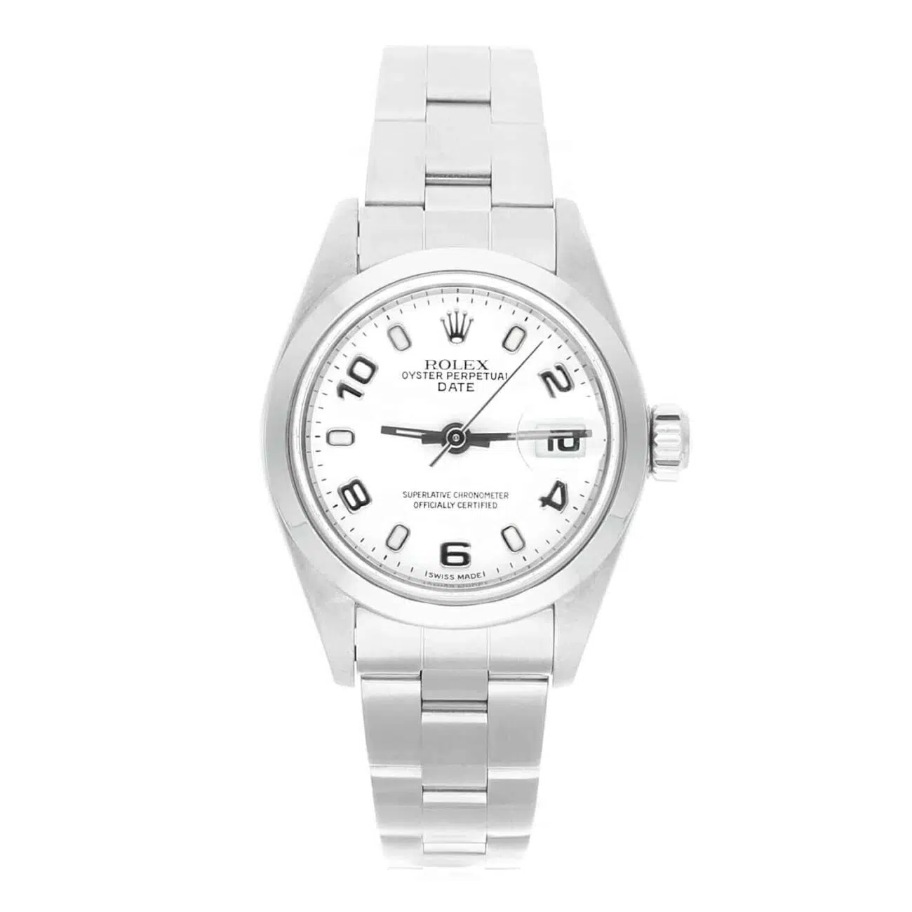 Rolex Date 69160 White Dial Oyster Bracelet Steel Ladies Watch
