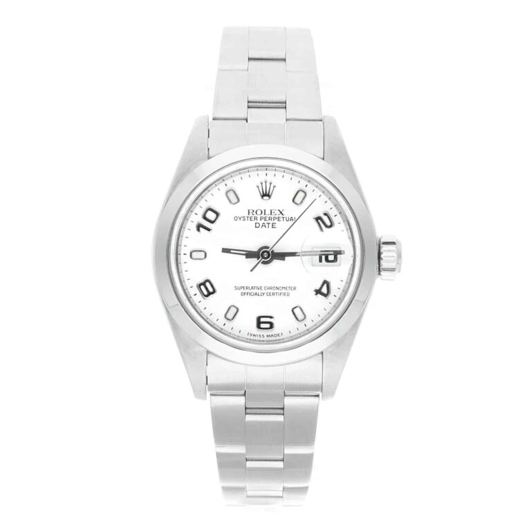 Rolex Date 69160 White Dial Oyster Bracelet Steel Ladies Watch