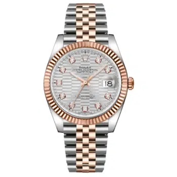 Rolex Datejust 126231-0039 36MM Stainless Steel & Rose Gold with Silver Fluted Motif Diamond Watch 2024