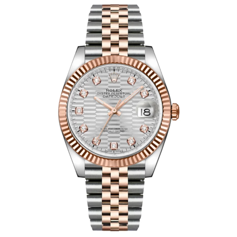 Rolex Datejust 126231-0039 36MM Stainless Steel & Rose Gold with Silver Fluted Motif Diamond Watch 2024