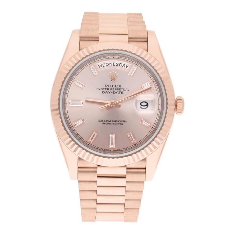 Rolex Day-Date 40 228235-0004 Everose gold watch, Sundust diamond dial