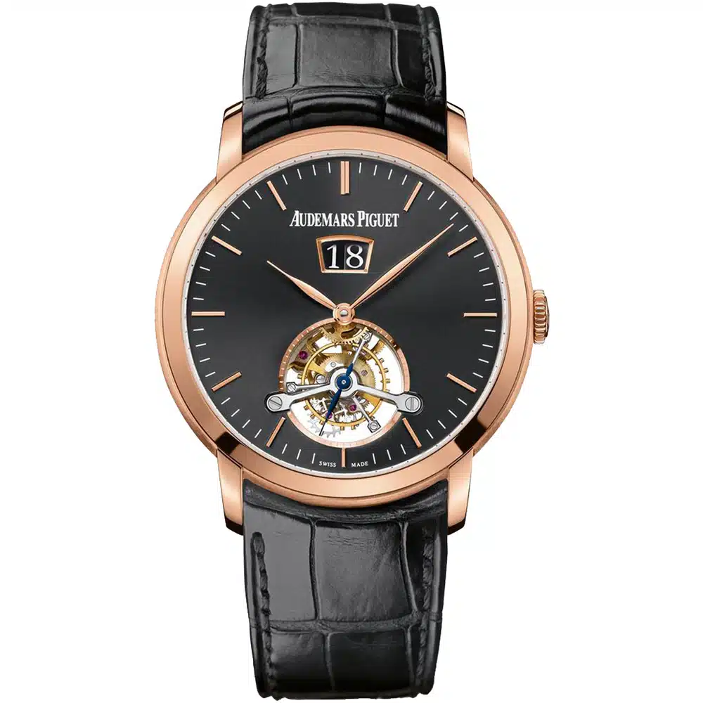 Audemars Piguet Jules Audemars Grande Date 26559OR.OO.D002CR.01 Rose Gold with Black Leather Watch 2024