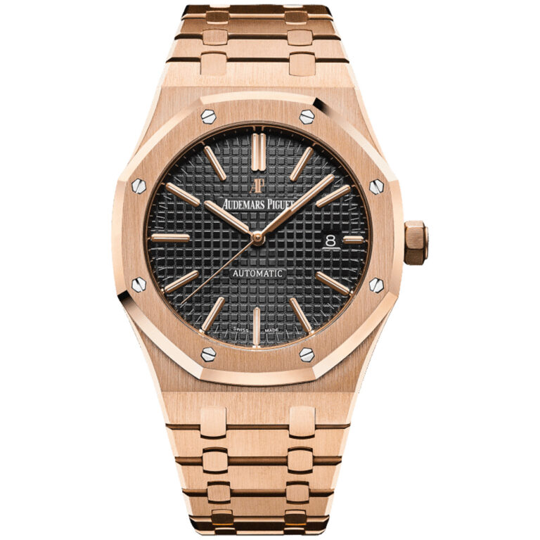 Audemars Piguet Royal Oak 15400OR.OO.1200OR.01 Rose Gold Watch Black Dial 2017
