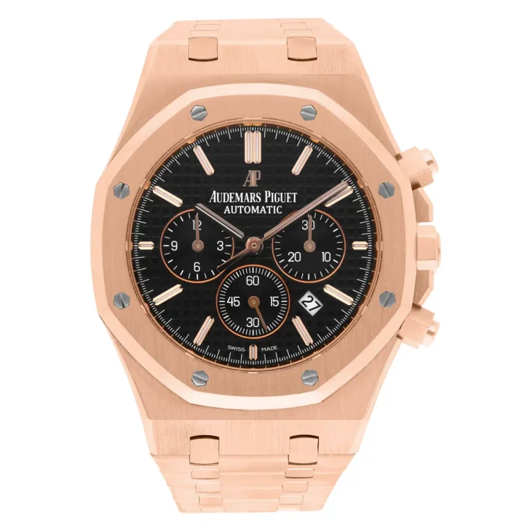 Audemars Piguet Royal Oak 26320OR.OO.1220OR.01 Chrono Rose Gold Black Mens Watch