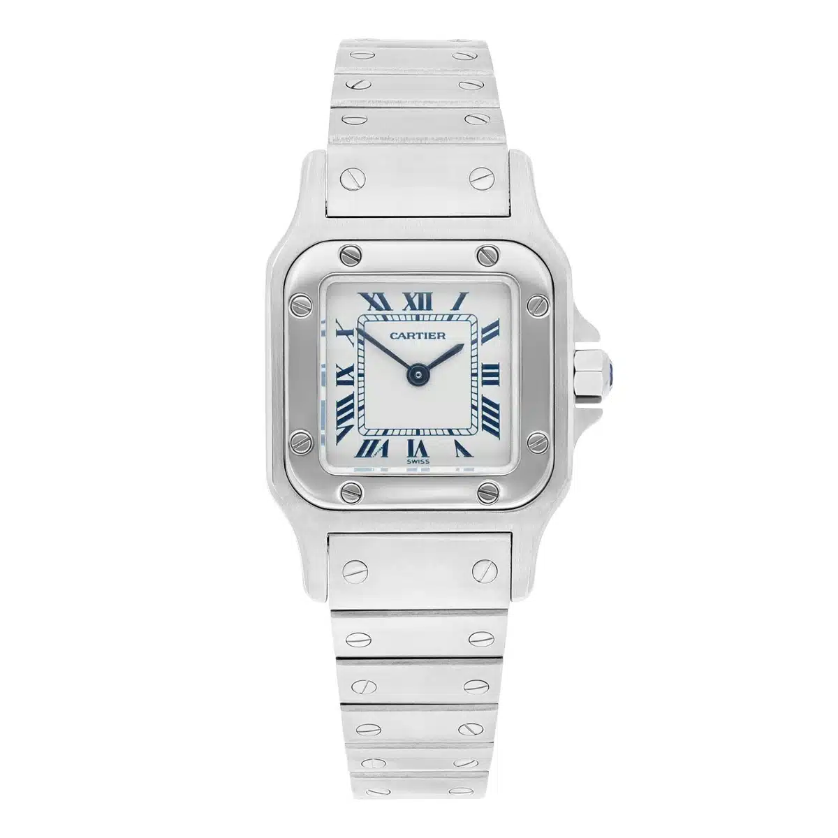 Cartier Santos Galbee W20056D6:1565 Cartier Santos Galbee W20056D6/1565 24mm Stainless Steel with Silver Dial Ladies Watch
