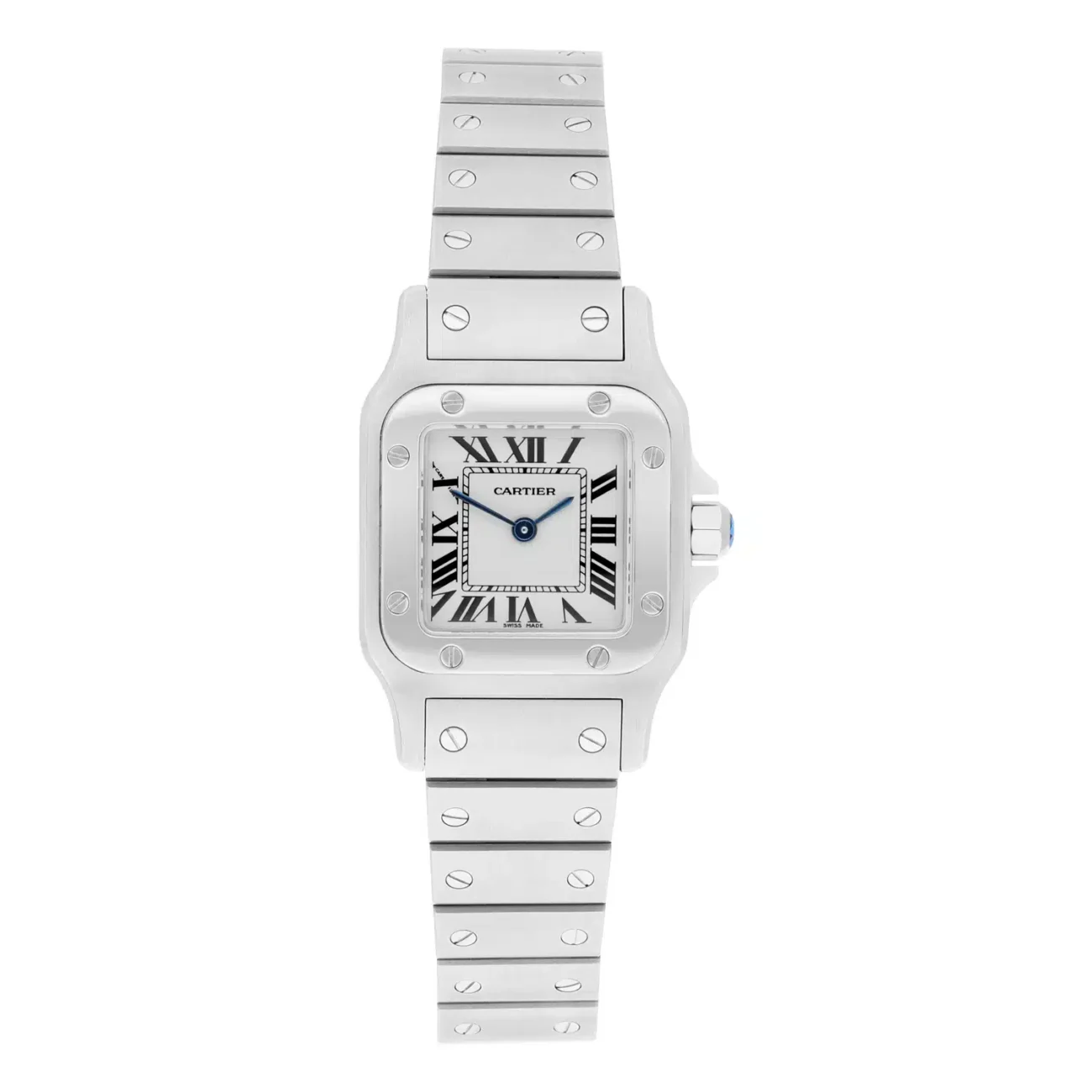 Cartier Santos Galbée Silver Dial Small Steel Ladies Watch W20056D6/1565
