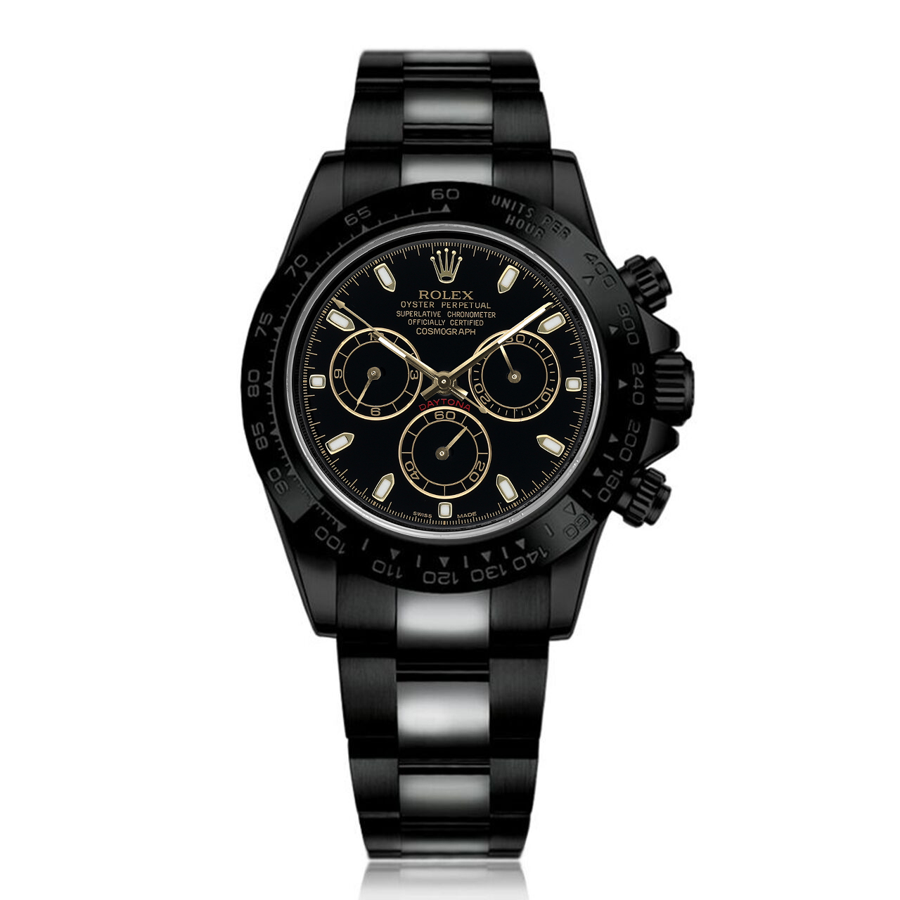 Rolex 116523 Daytona Black PVD/DLC Coated Watch with Black Dial