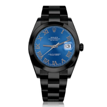 Rolex Datejust 41 126300 black PVD/DLC watch, blue dial