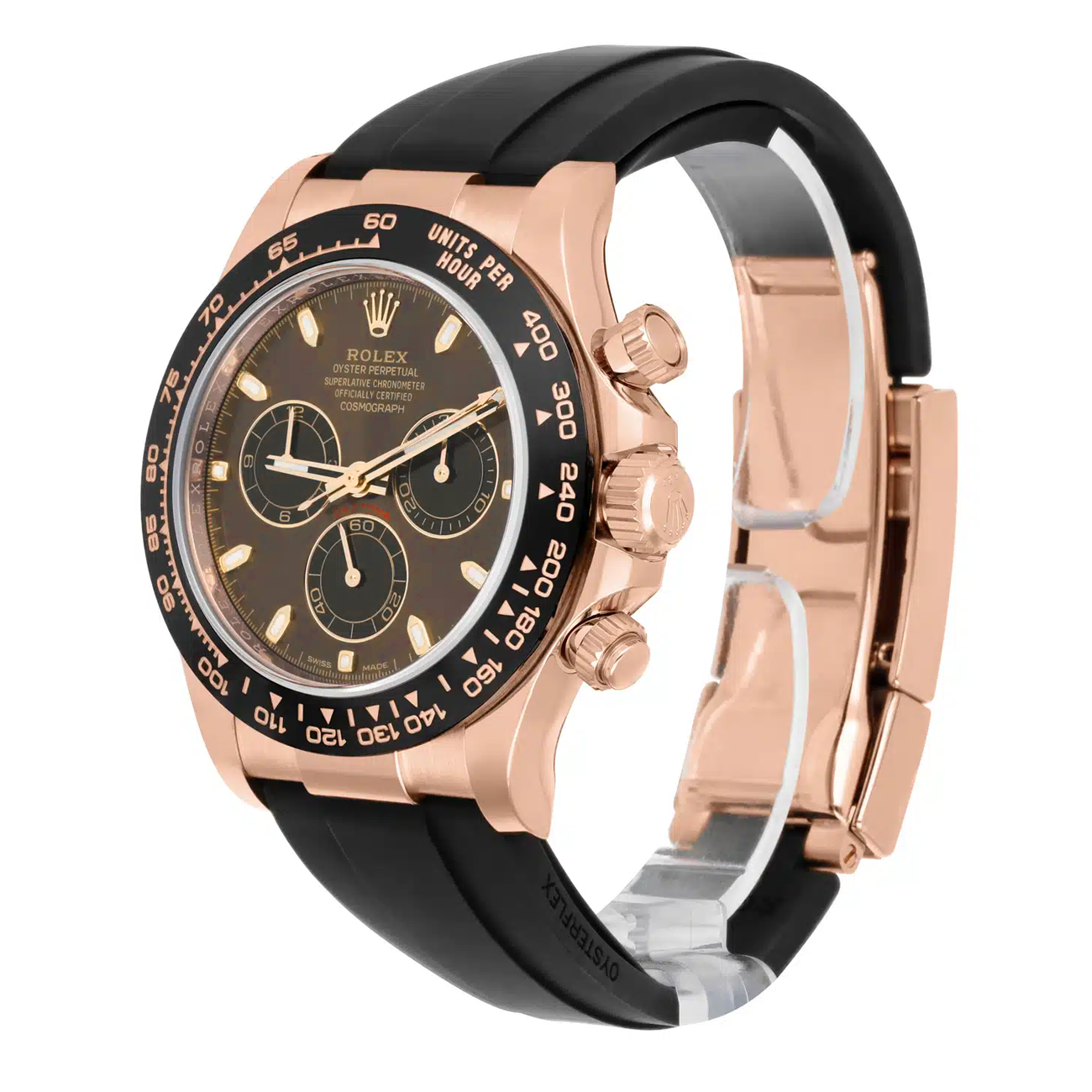 Rolex Daytona 116515LN Rose Gold Oysterflex Chocolate Dial Men's Watch 2021