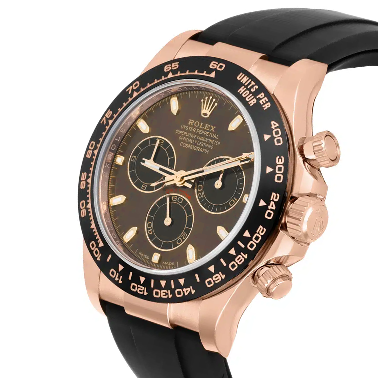 Rolex Daytona 116515LN Rose Gold Oysterflex Chocolate Dial Men's Watch 2021