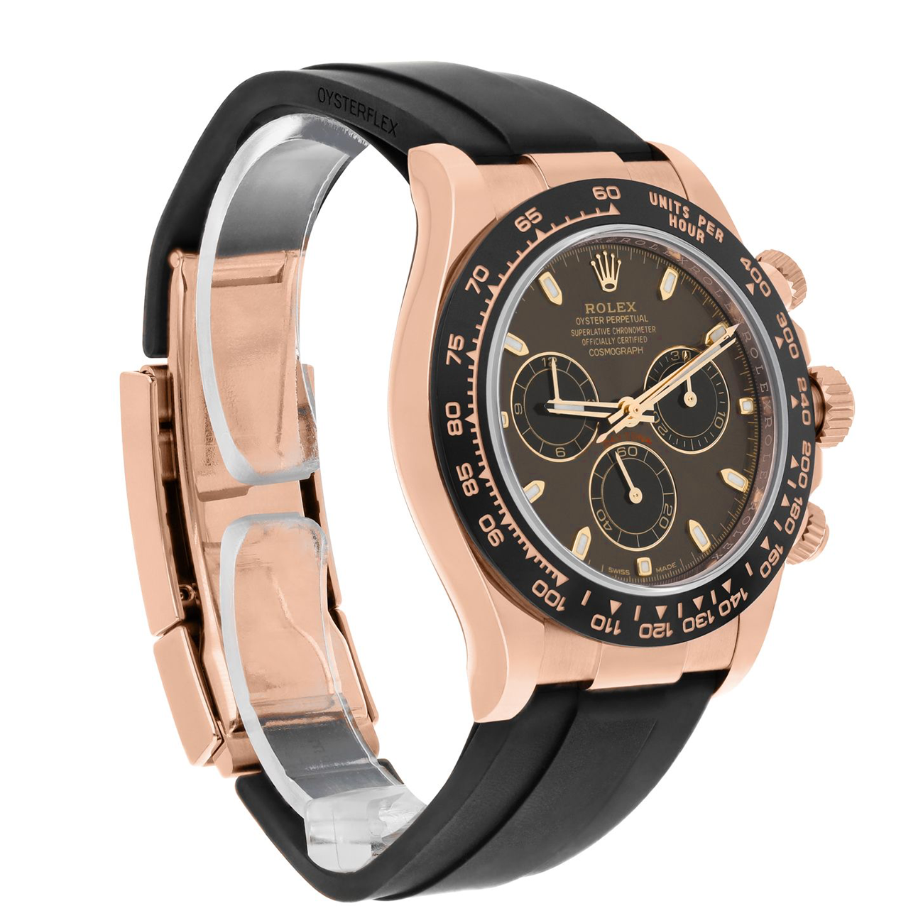 Rolex Daytona 116515LN Rose Gold Oysterflex Chocolate Dial Men's Watch 2021