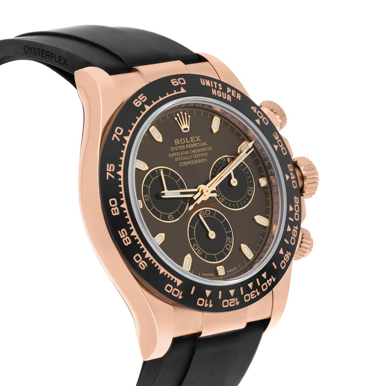 Rolex Daytona 116515LN Rose Gold Oysterflex Chocolate Dial Men's Watch 2021