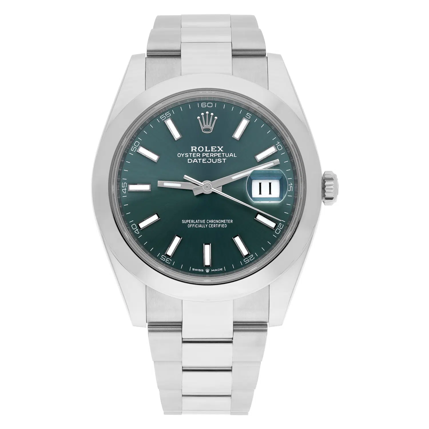Rolex Datejust 41 126300-0019 Mint Green Index Dial Oyster Stainless Steel Watch – image 2