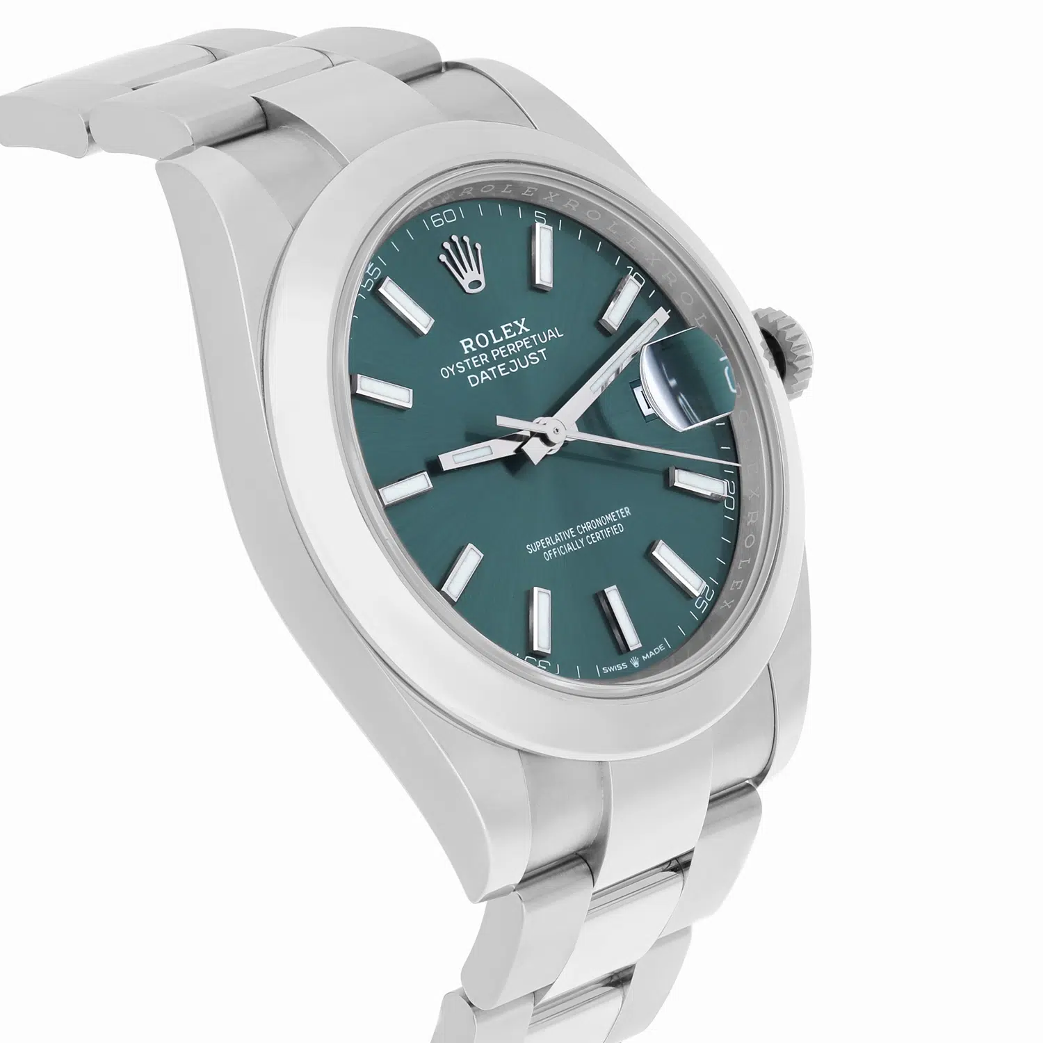 Rolex Datejust 41 126300-0019 Mint Green Index Dial Oyster Stainless Steel Watch – image 4