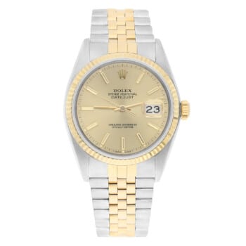 Rolex Datejust 36mm Two Tone Champagne lndex Dial Jubilee 16013 Circa 1986 Complete