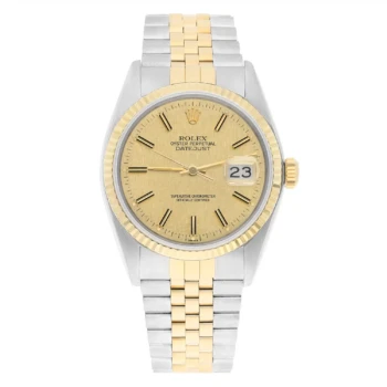 Rolex Datejust 36mm 16013 Two Tone Champagne Linen Dial Jubilee Circa 1986