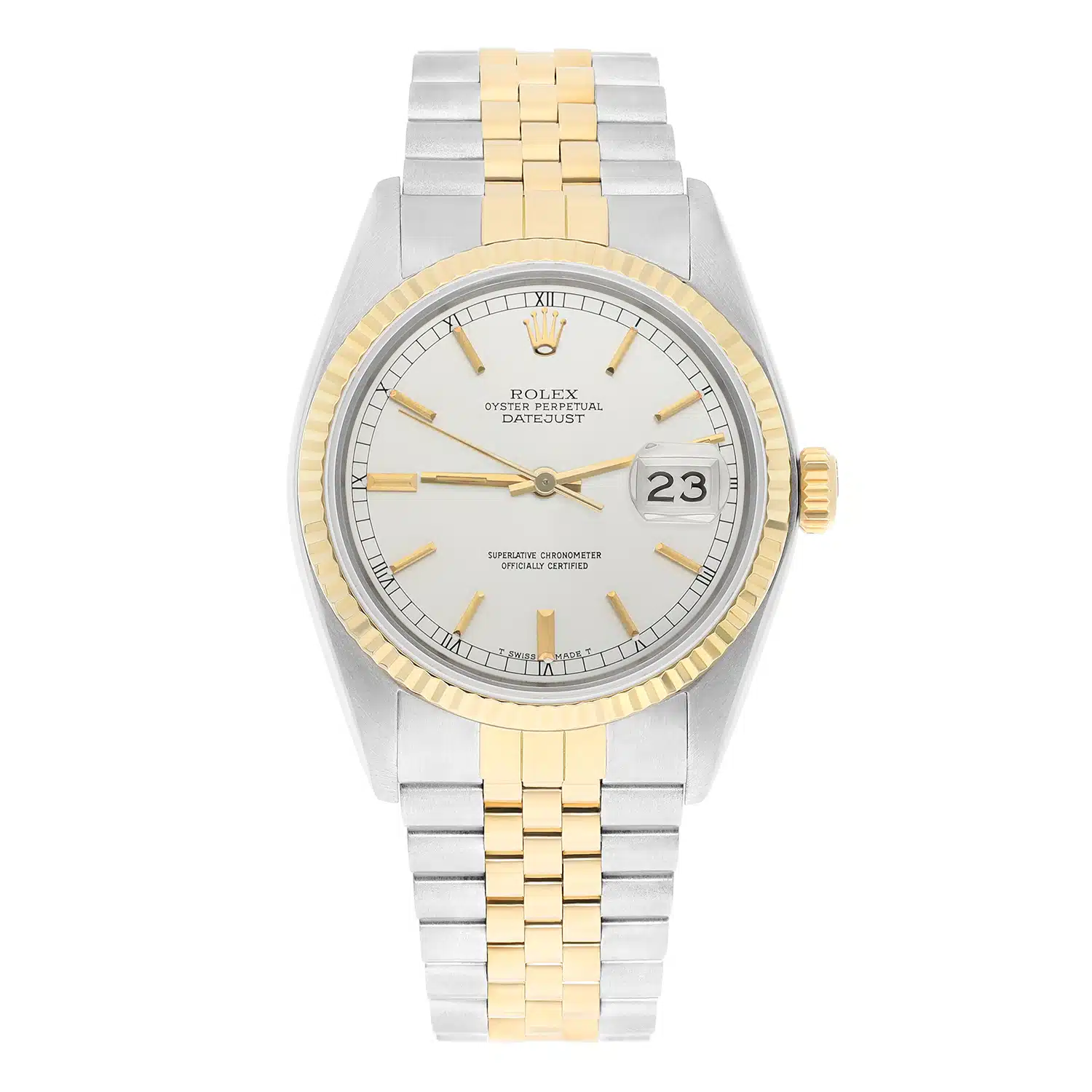 Rolex Datejust 36mm Two Tone Silver lndex Dial Jubilee 16013 Circa 1987