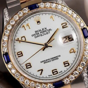 Rolex Datejust 36 White Dial with Arabic Numerals Sapphire & Diamond Bezel 16013