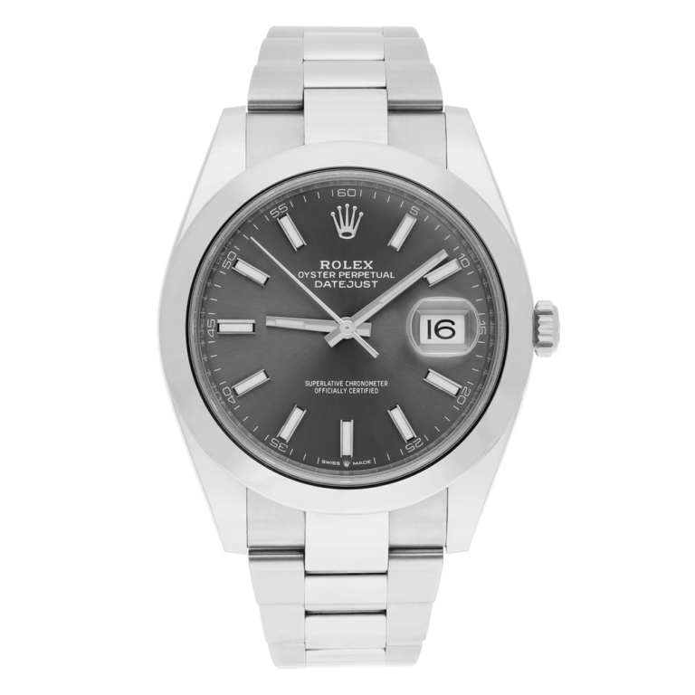 Rolex Datejust 41 126300 stainless steel, grey index dial, Oyster bracelet