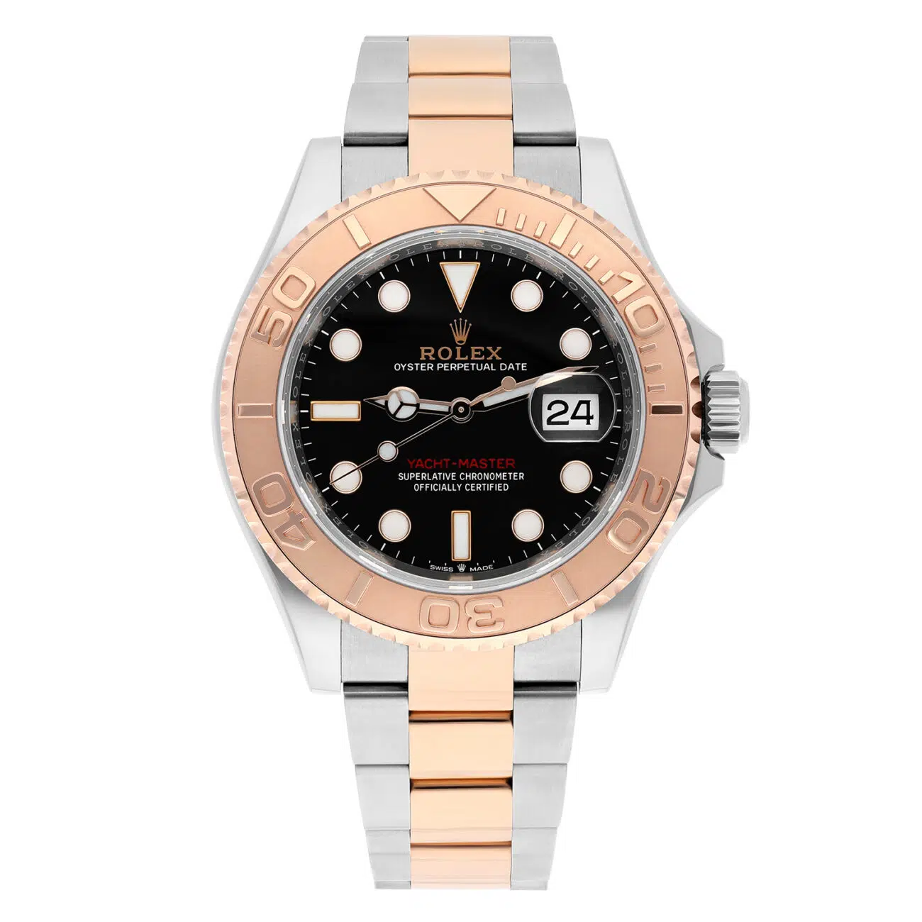 Rolex Yacht-Master 40 Two Tone Rose Black Dial Men's Watch 126621 Complete