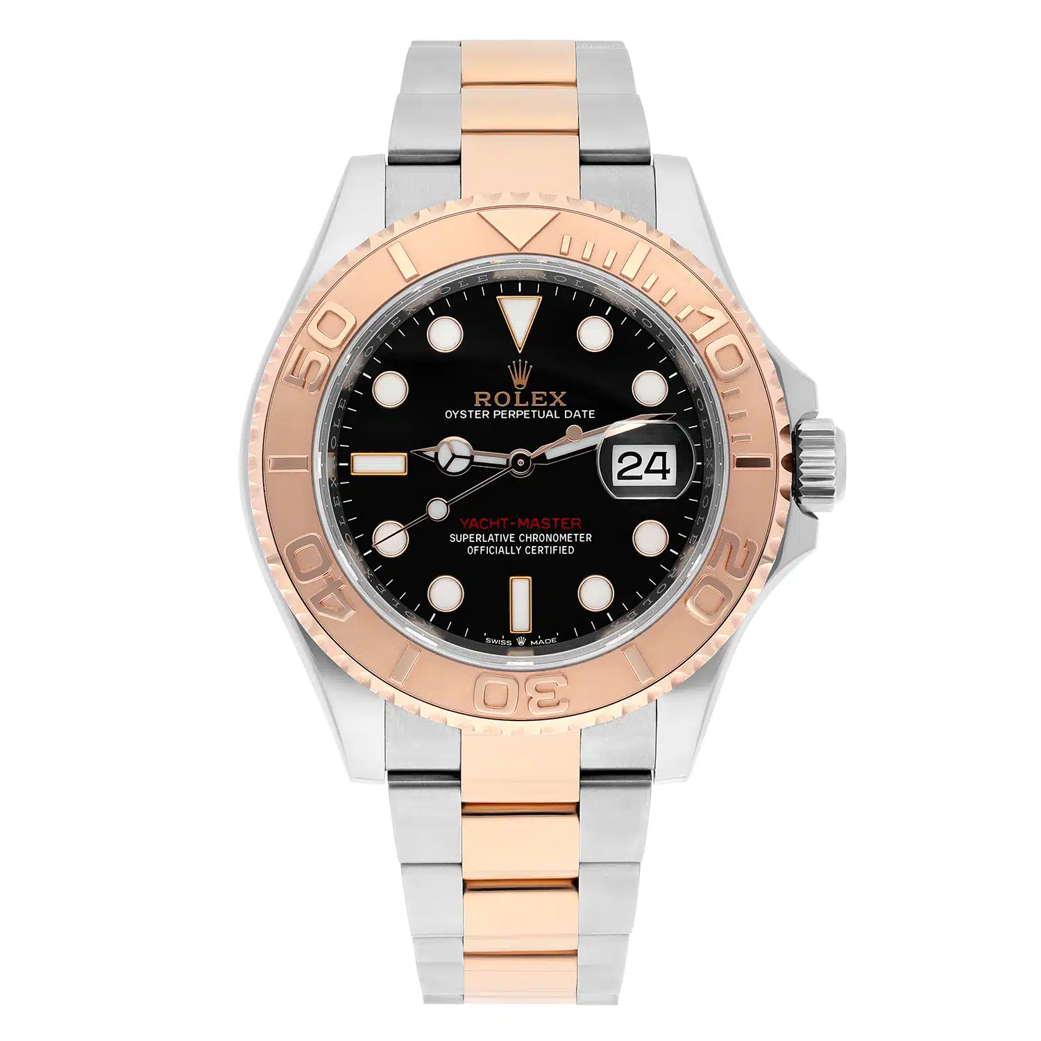 Rolex Yacht-Master 40 Two Tone Rose Black Dial Men's Watch 126621 Complete