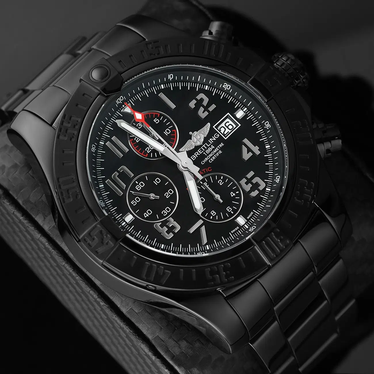 Breitling Super Avenger II Chronograph A13371 Black PVD/DLC Coated Watch, UNWORN