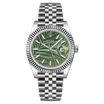 Rolex Datejust 36 Jubilee 126234-0047 Stainless Steel Watch Green Palm Index Dial 2024