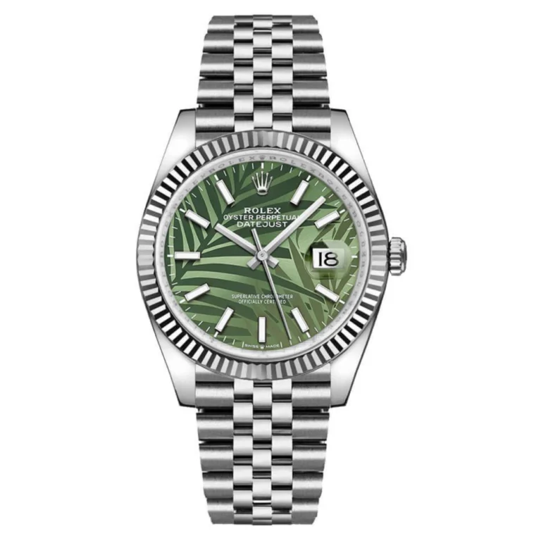 Rolex Datejust 36 Jubilee 126234-0047 Stainless Steel Watch Green Palm Index Dial 2024