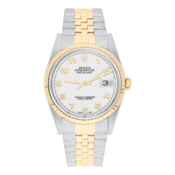 Rolex Datejust 36mm 16233 Two Tone White Arabic Dial Jubilee Circa 2000