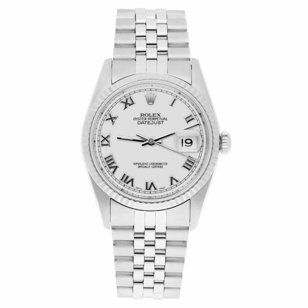 Rolex Datejust 36mm Stainless Steel 16234 White Roman Dial, Jubilee Circa - 1995