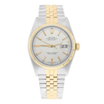 Rolex Datejust 36mm Two Tone Silver lndex Dial Jubilee 16013 Circa 1987 Complete