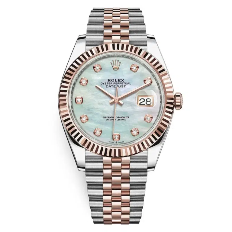 Rolex Datejust 41mm 126331-0014 Steel & Rose Gold Mother of Pearl Diamond Dial MINT