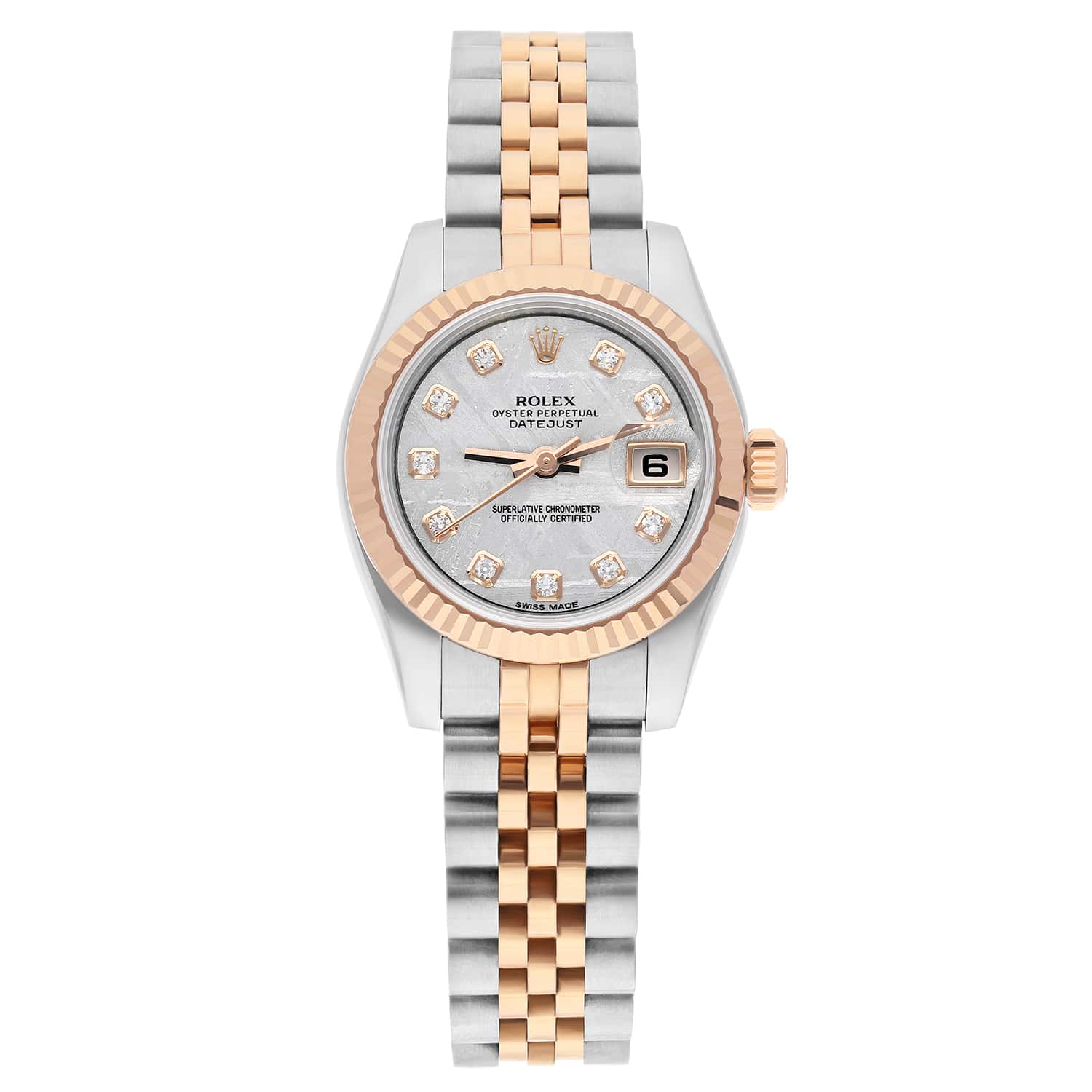 Rolex Lady-Datejust 26mm Stainless Steel & Rose Gold 179171 Meteorite Diamond