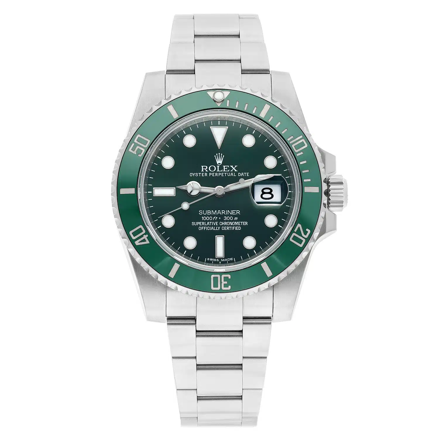 Rolex Submariner Date 40mm 116610LV HULK Steel Green Ceramic Bezel-Green Dial